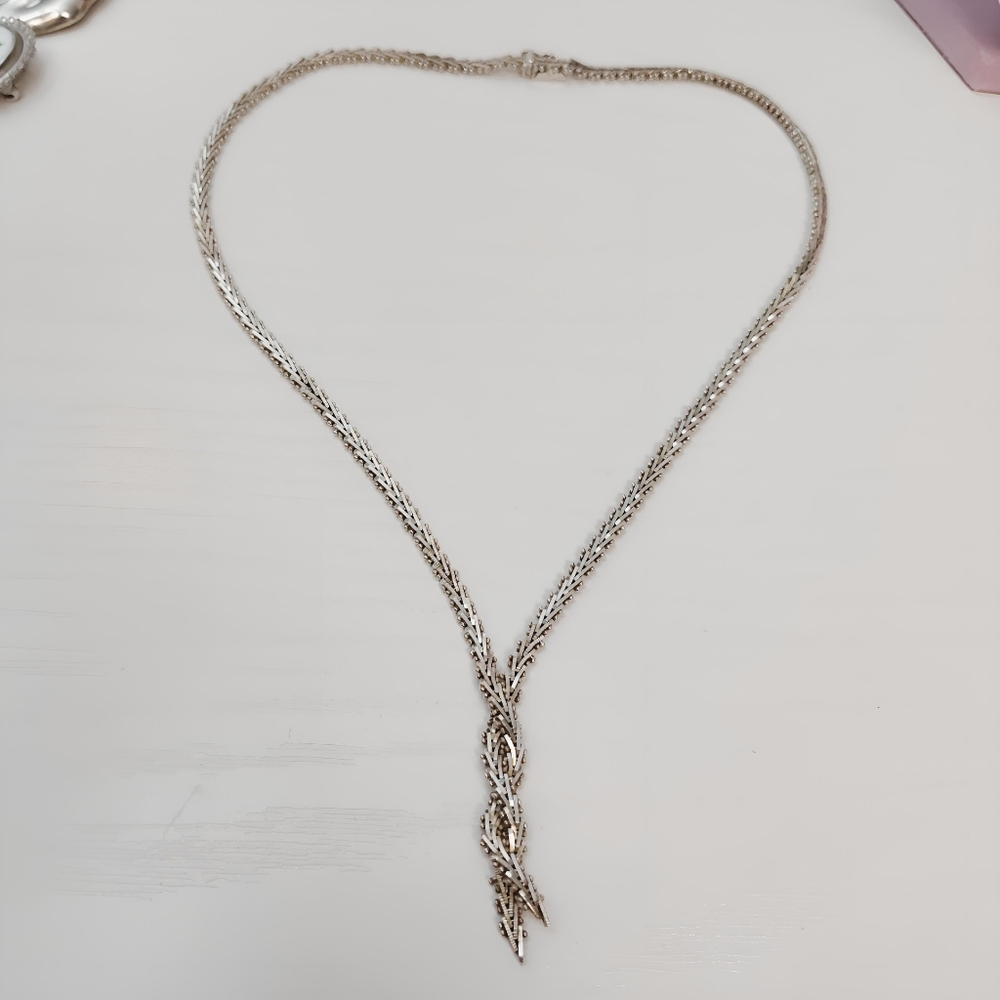Vintage MEXICO Sterling Silver Braided Riccio Necklace 17" - Picture 12 of 14